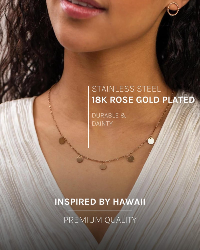 PureleiÂ® Kalea Necklace (rosegold) â€“ 18K Gold plated stainless steel jewelry â€“ Waterproof chain â€“ 16 to 18 inch adjustable length â€“ Fashion jewelry for your individual look - Image 3